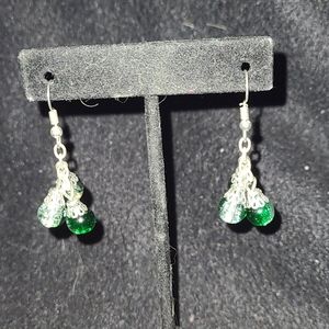 Green Teardrop Earrings